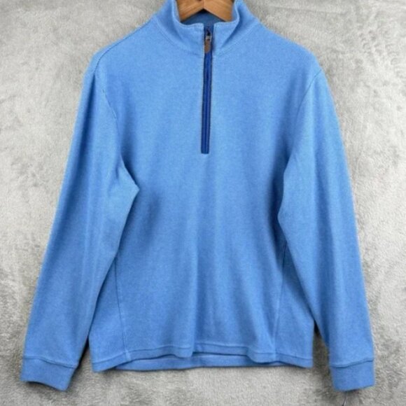 Vineyard Vines Calm Water 1/4 Zip Sweater Mens M Blue Pullover‎ Fleece Soft NWT - Picture 1 of 10